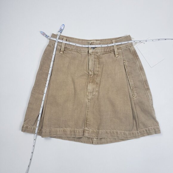 Etica Maxine Pleated Mini Skirt Women's Size 24 Beige Sweet Coconut Wardrobe MVP - Picture 5 of 16